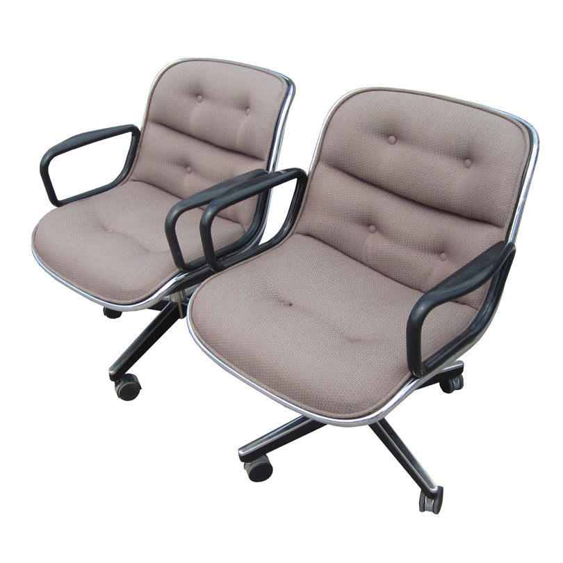 Tufted Gray in color Knoll Swivel Arm Chairs, featuring classic design, ergonomic support, and customizable options to complement any interior setting with elegance and comfort.