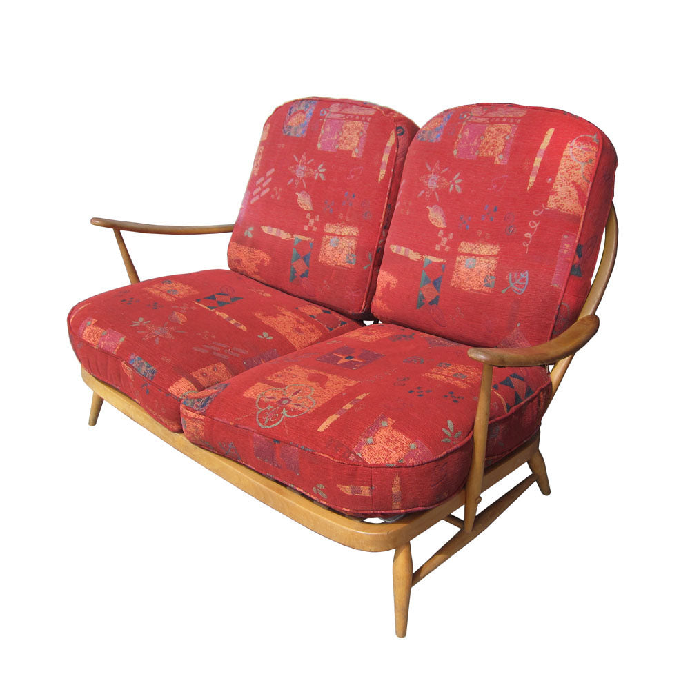 53″ Vintage Mid Century Scandinavian Spindle back Sofa Settee