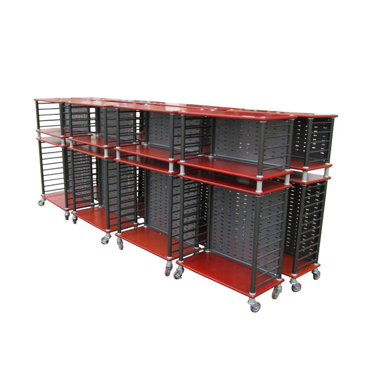 Vintage 52" Haworth metal bookcase on casters MR13858 with sturdy design and industrial style