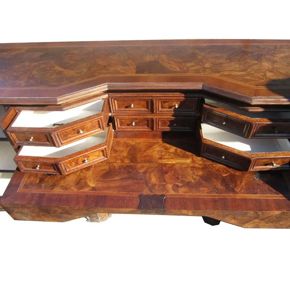 Vintage Solid Wood Italian Desk Secretary Credenza