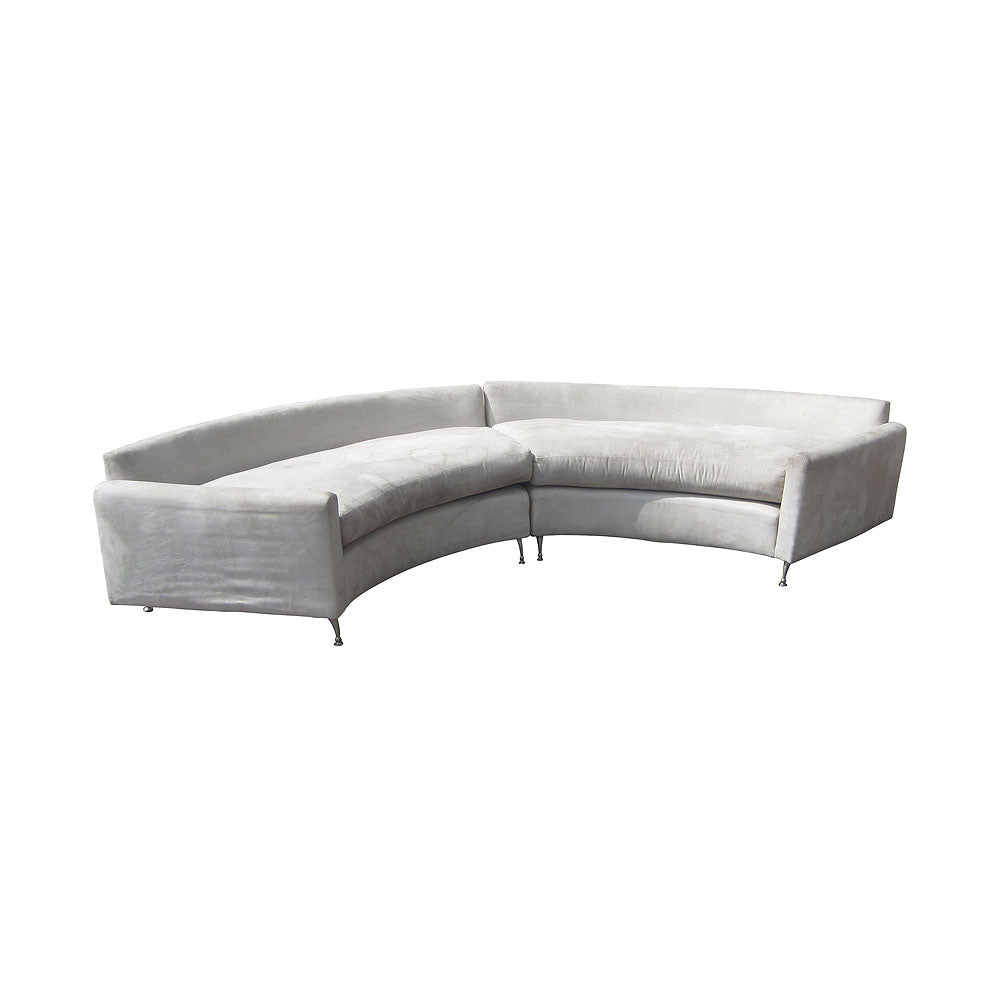 11 Ft. Vintage Milo Baughman Thayer Coggin Style Semi-Circular Sectional Sofa (MR14289)