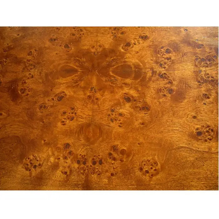 38″ Square Burl Coffee Table in the Manner of Florence Knoll