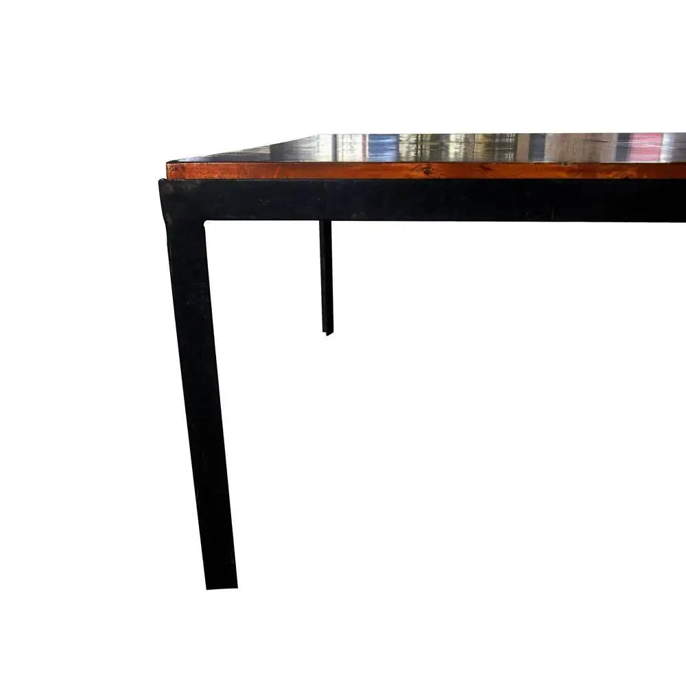 37″ Vintage Burled Top Coffee Table
