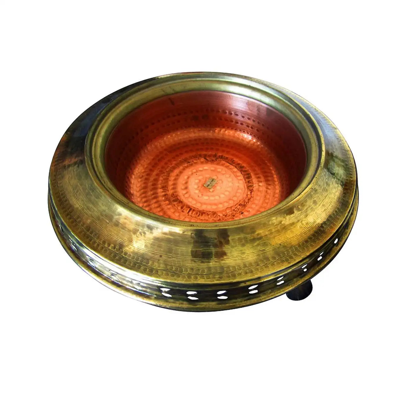Brass and copper vintage fire bowl
