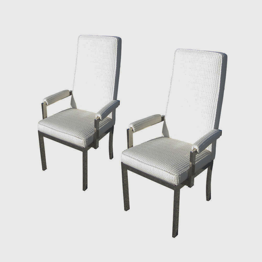 22.5″ Two Mid-Century Modern Chrome Dining Chairs (MR14193)