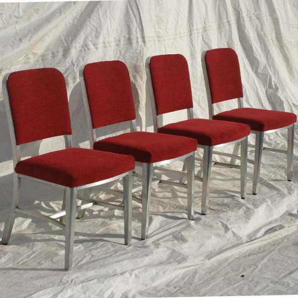 Mid Century Modern GF Red Side Aluminum Chairs