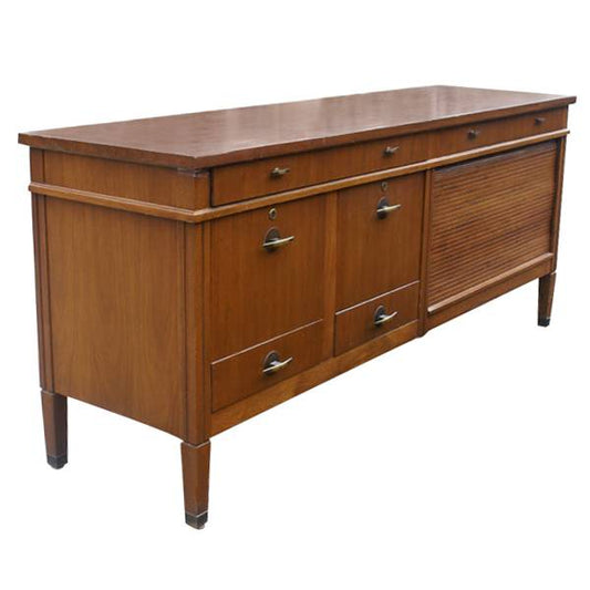 6ft Mid Century Modern Jofco wood credenza breakfront with vintage design and clean lines