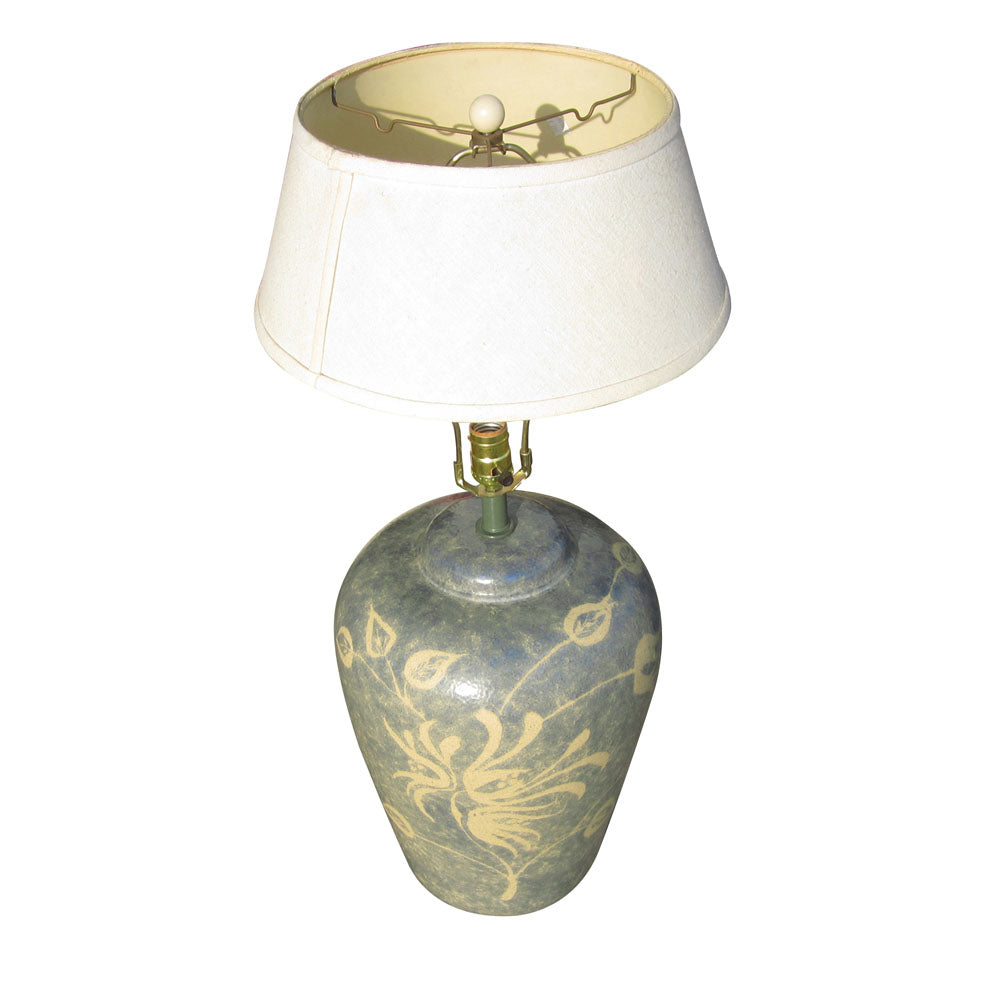 Vintage Floral Painted Ceramic Lamp (MR14366)