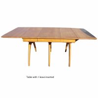 Vintage 8ft Heywood Wakefield M197G Triple Whale Bone Butterfly Dining Table with 2 leaves