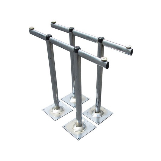 Pair of vintage chrome double table bases with mid-century style