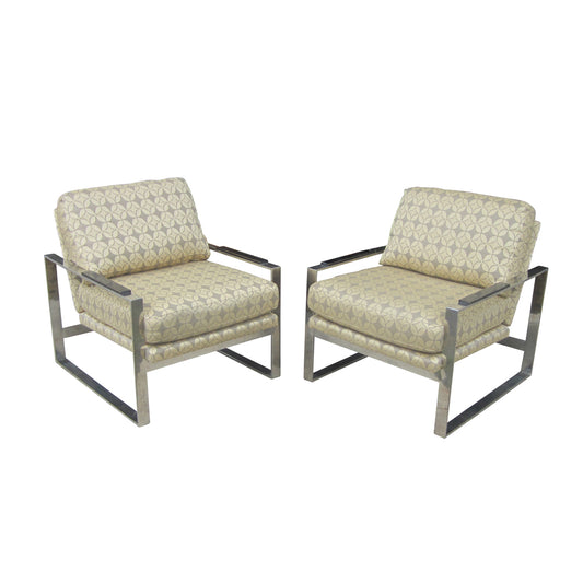 Pair of vintage Milo Baughman for Thayer Coggin style lounge chairs