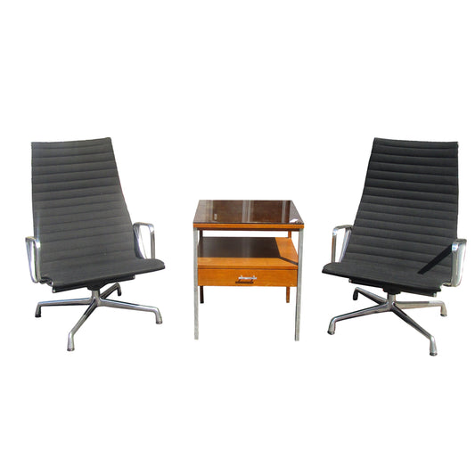 Pair of Vintage Herman Miller Aluminum Group Chairs by Eames