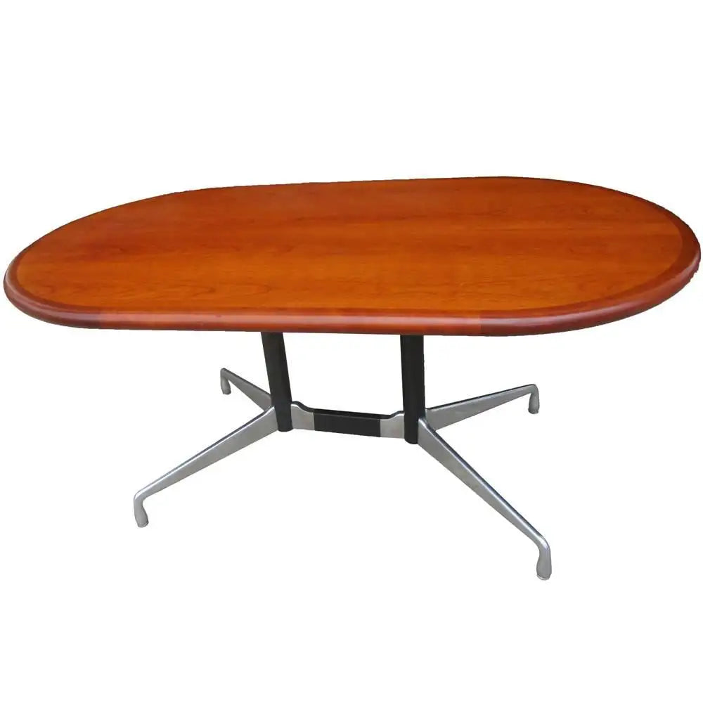 66″ Vintage Herman Miller Table Desk with Walnut Top