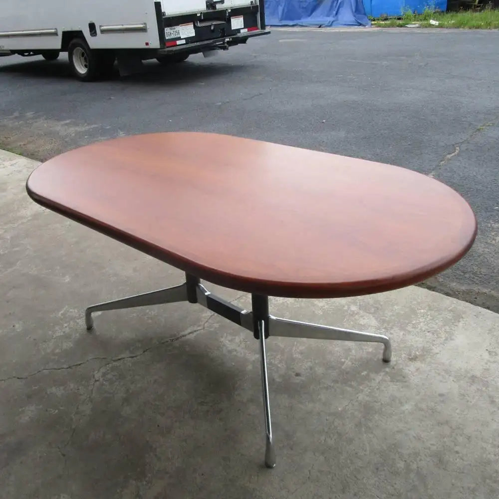 66″ Vintage Herman Miller Table Desk with Walnut Top