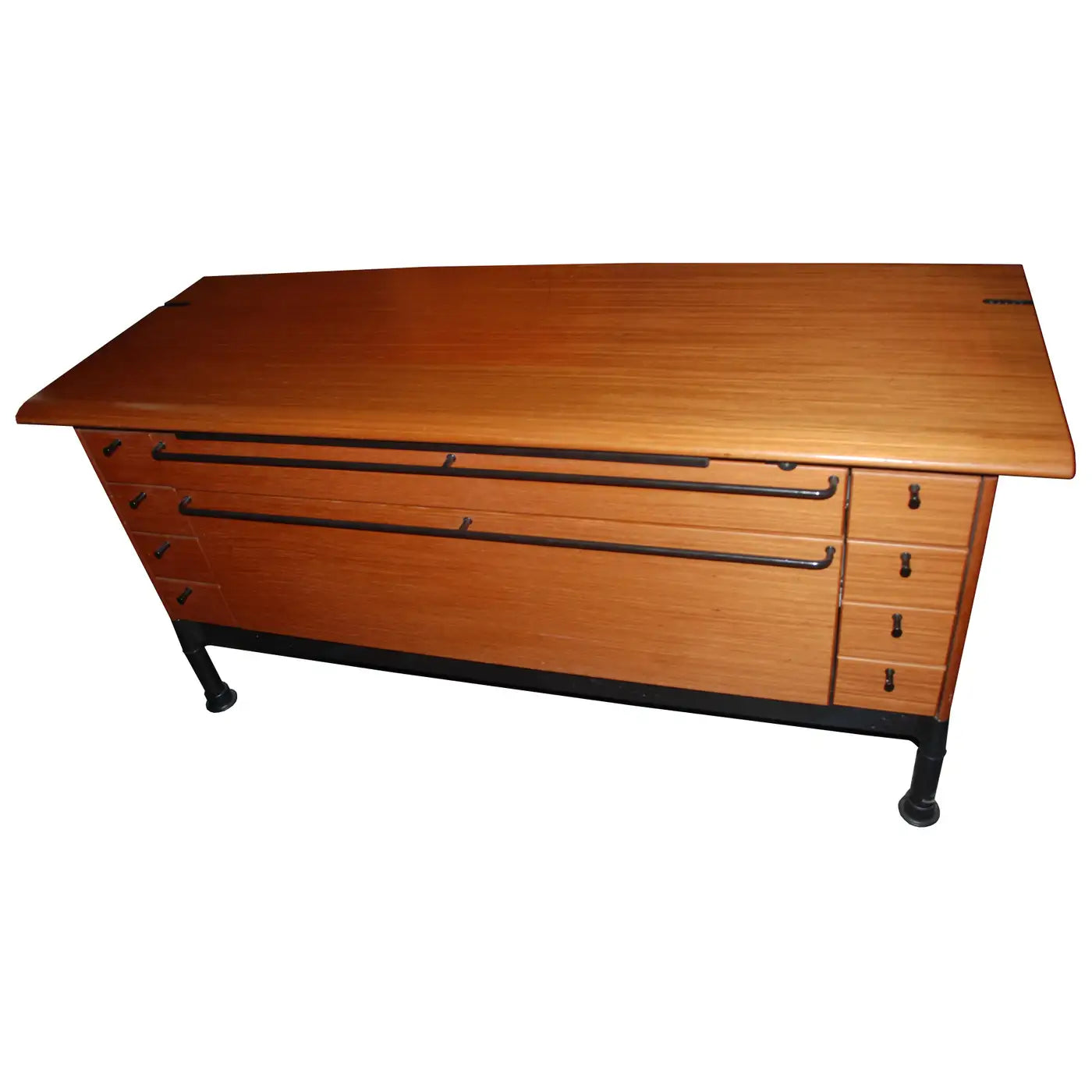 5ft Herman Miller credenza with wood hutch by Geoff Hollington
