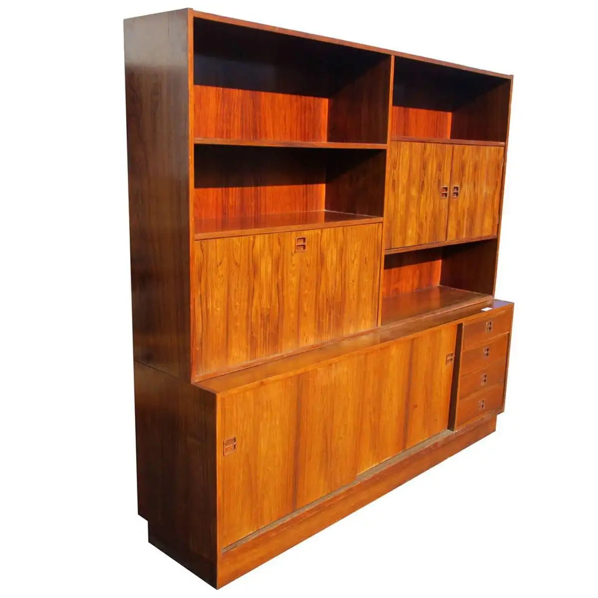 Vintage rosewood Wall unit bookcase cabinet (MR14769)