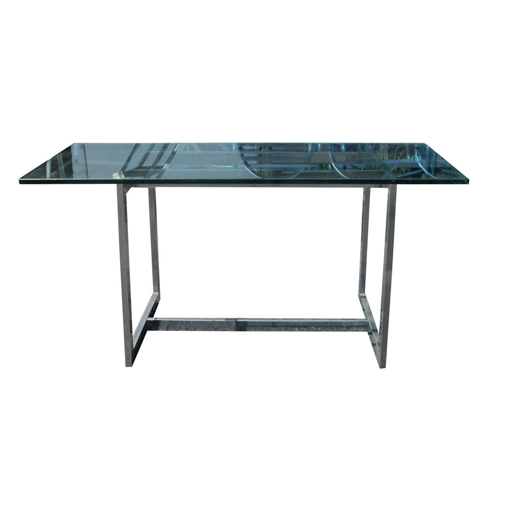 Mid Century Knoll Barcelona 60″ Glass and Chrome Desk