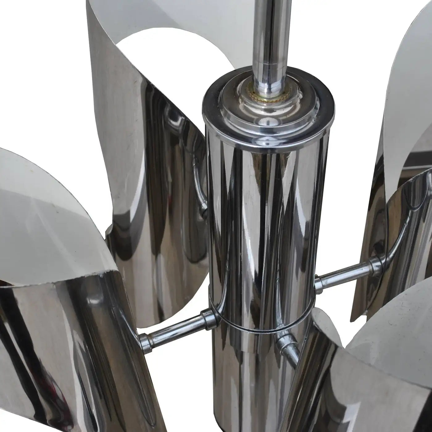 Vintage Italian Style Mid Century Chrome Chandelier (MR15346)