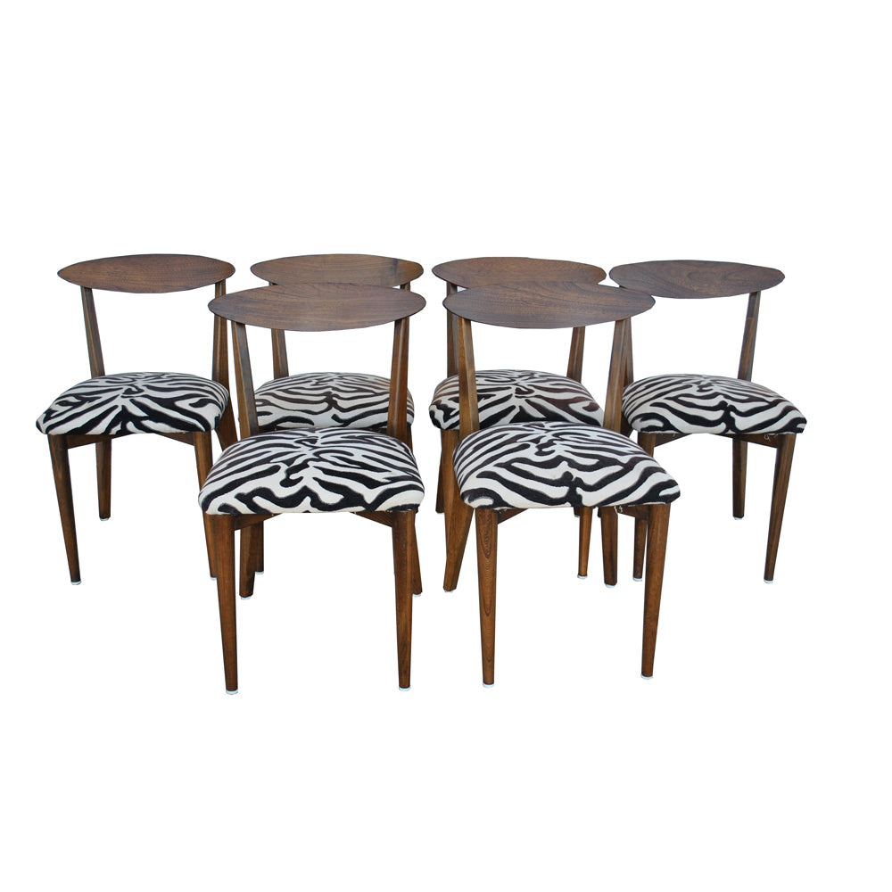 6 Vintage Mid Century Dining Chairs in the Manner of Kurt Ostervig