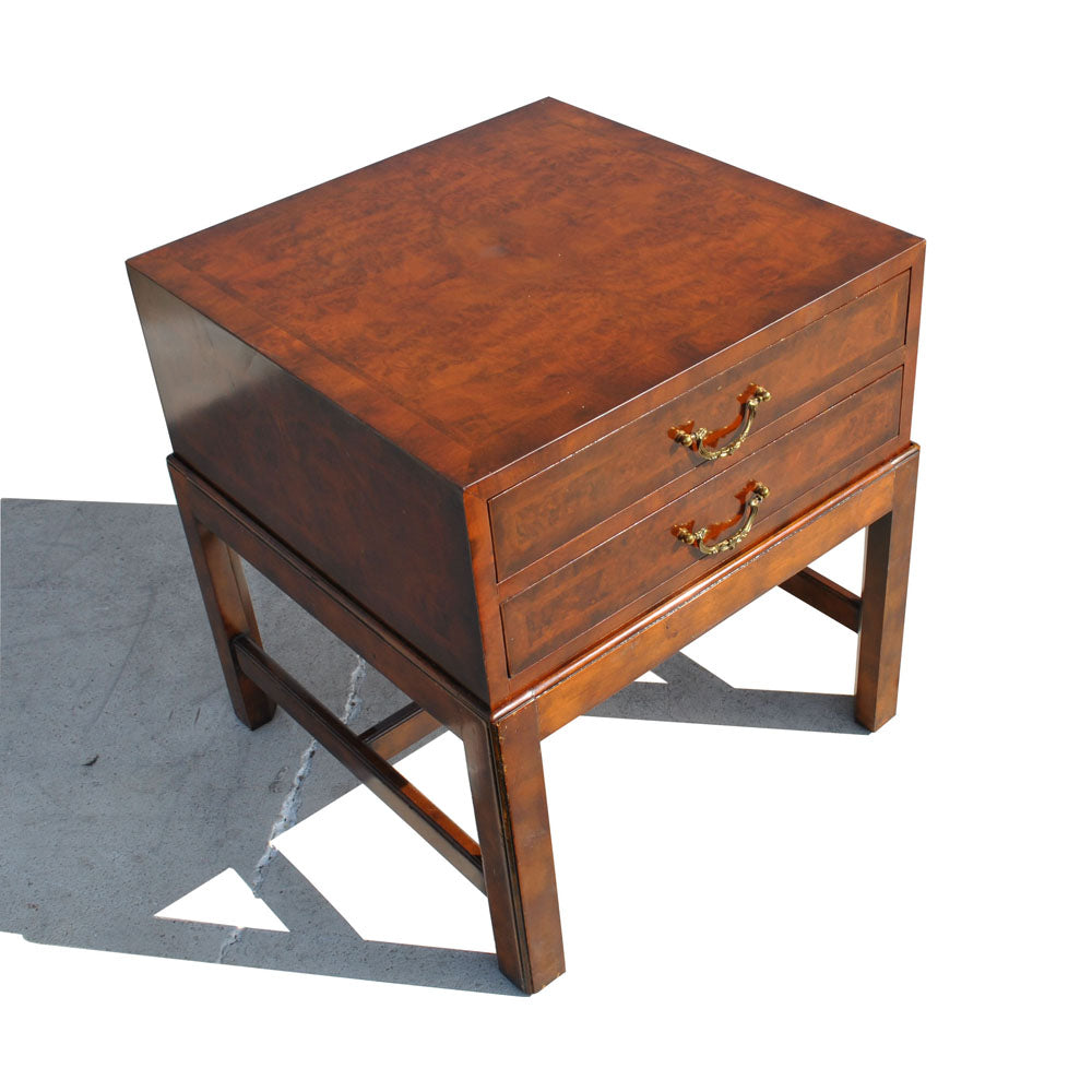 Vintage Mid Century 20″ wide Maitland Smith Burl Side Table