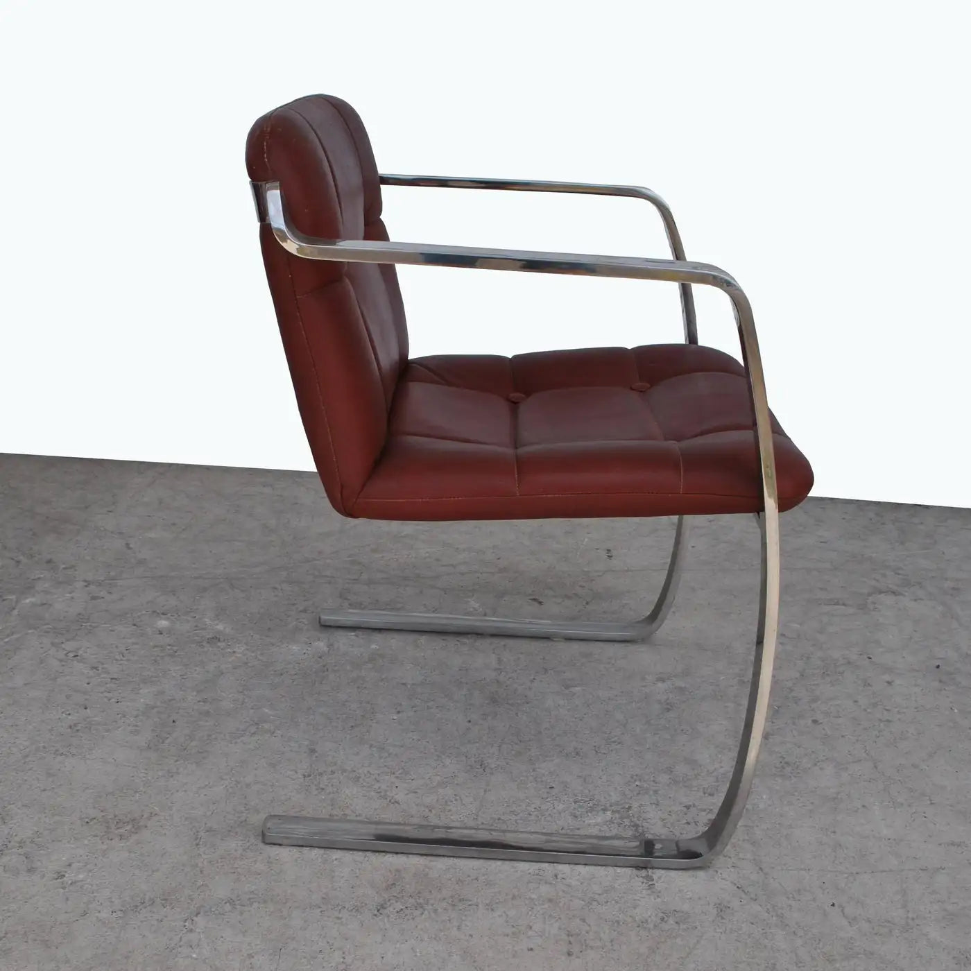 2 Vintage Cumberland Stainless Steel and Leather Arm chairs (MR15394)