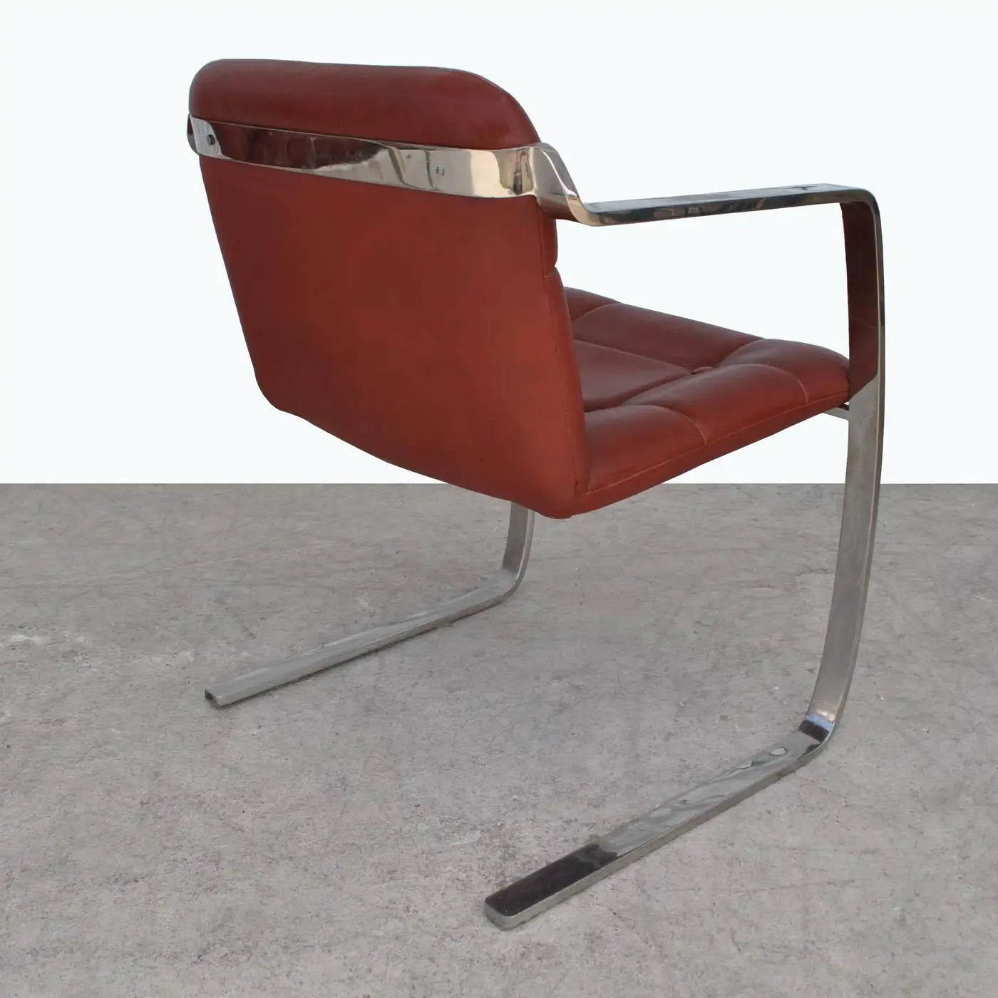 2 Vintage Cumberland Stainless Steel and Leather Arm chairs (MR15394)