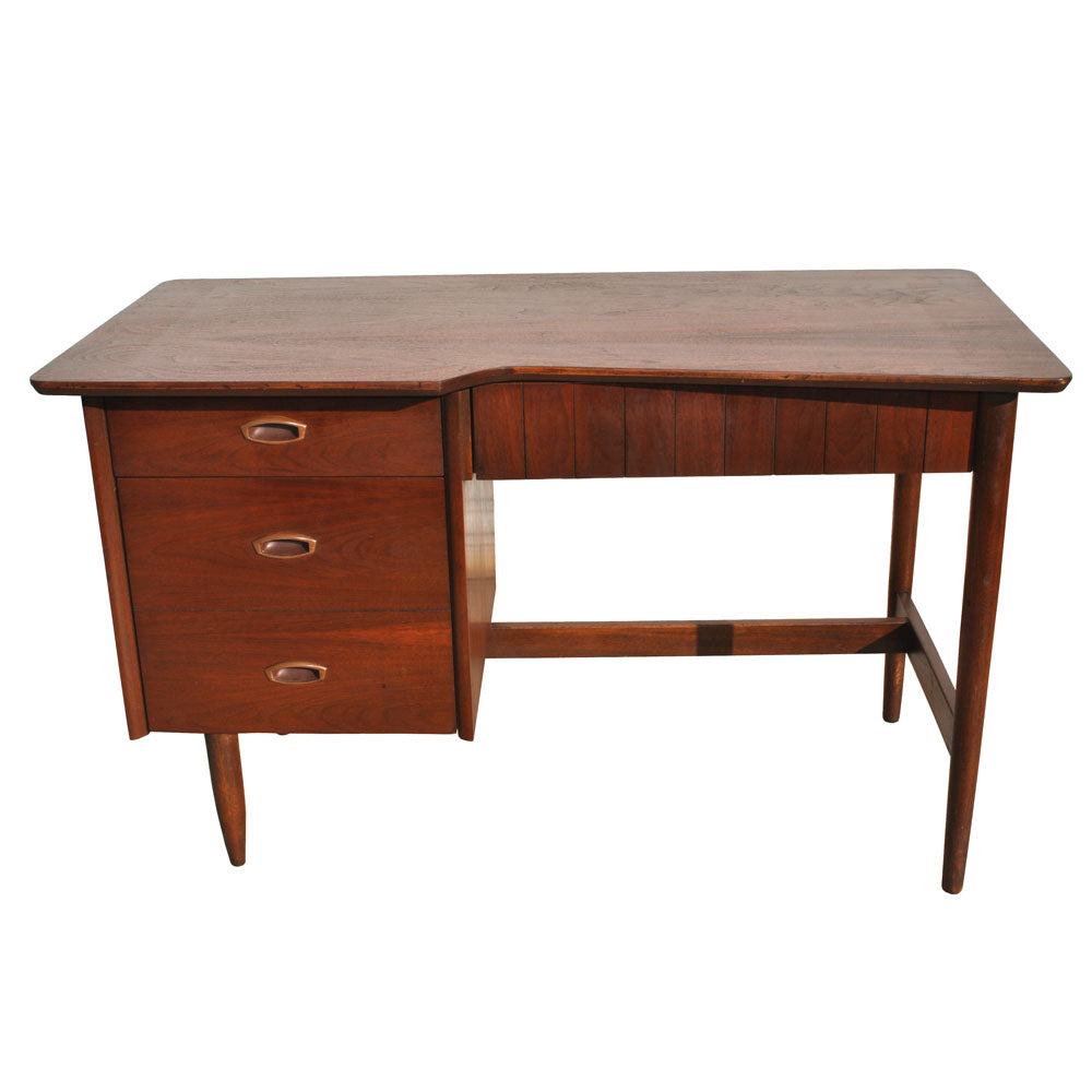 Vintage Mid Century 48″ wide Modern Walnut Desk by Mainline Hooker