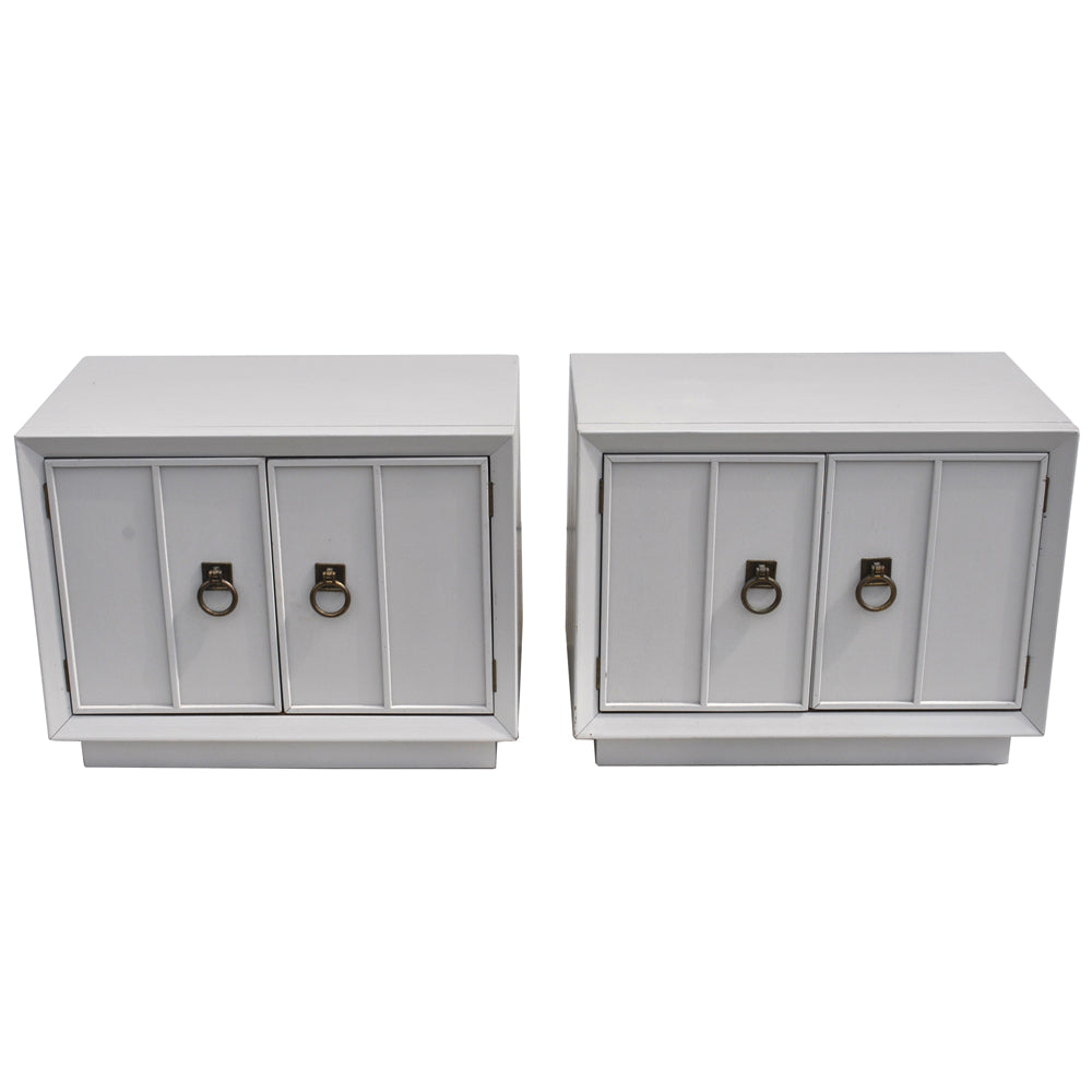 Pair Mid Century Modern Nightstands Regency Style Side Tables