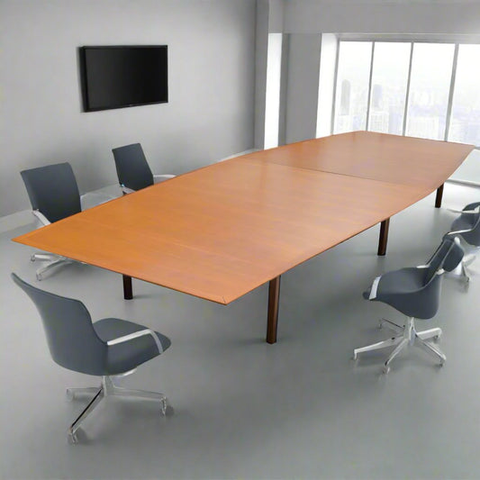 Knoll's 20ft Vintage Midcentury Florence Knoll Conference Table, a statement piece in mid century modern furniture design.