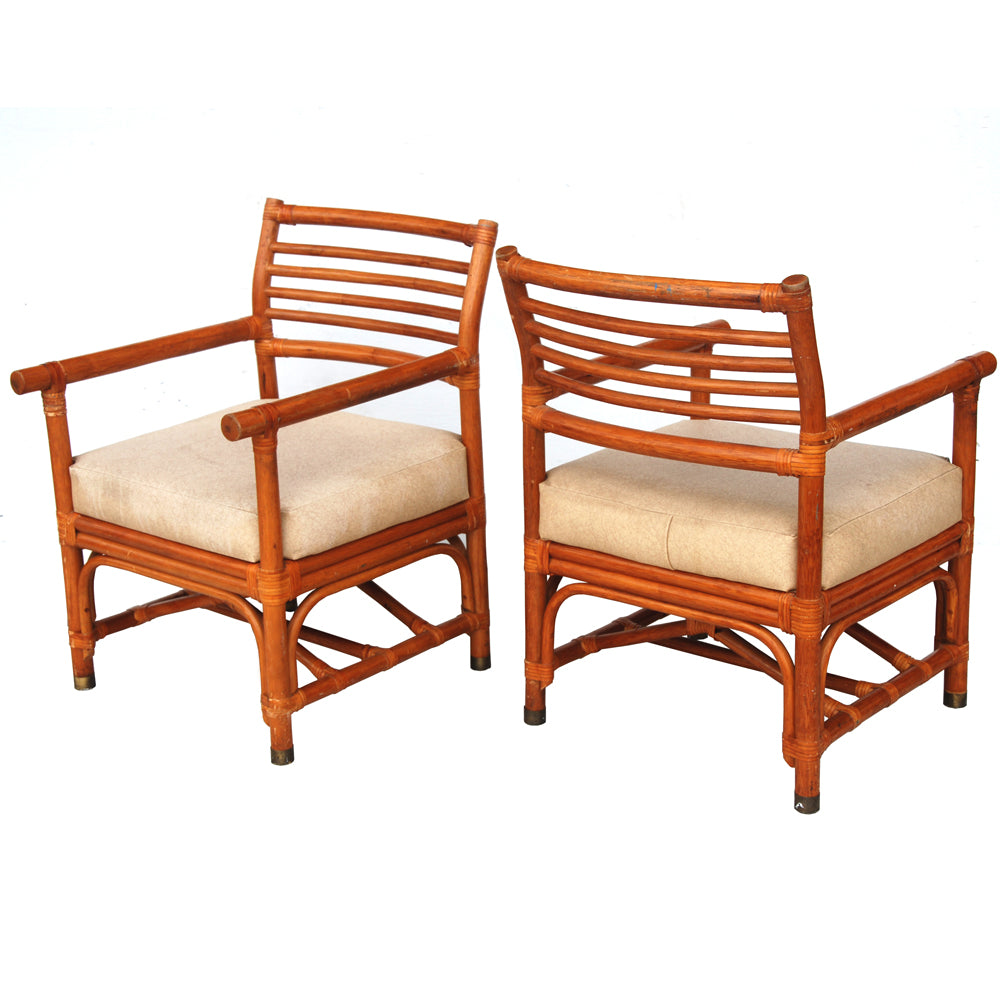 2 Rattan Lounge Chairs by Bryan Ashley