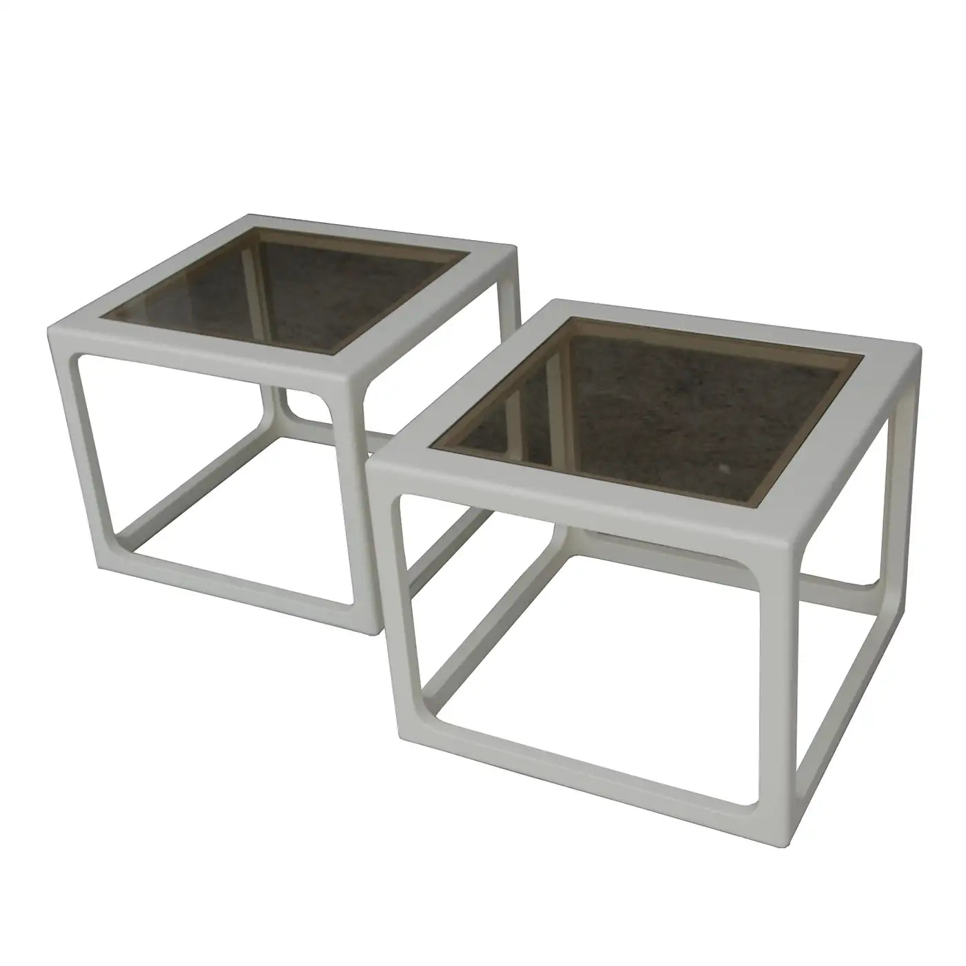 Pair Modern Laquered Side Tables