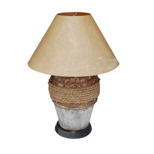 Rustic Southwest style table lamp with Native American inspired design