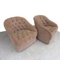 Pair of Geiger Tufted Club Chairs