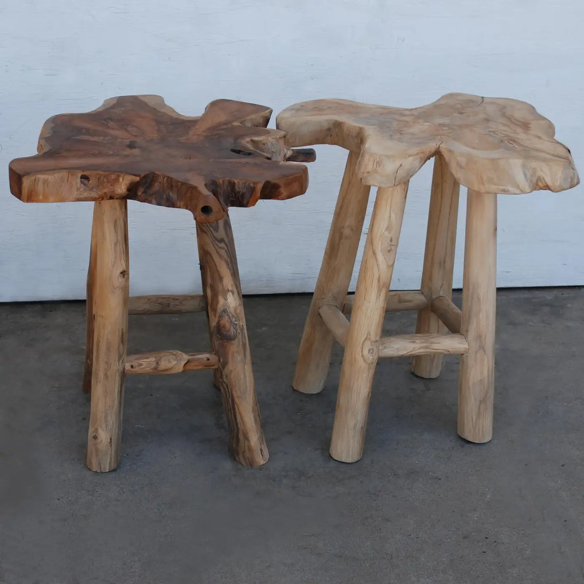 Rustic Live Edge Stool Pair of Rustic Live Edge Wood Stools | Metro Retro Furniture – Metro ...