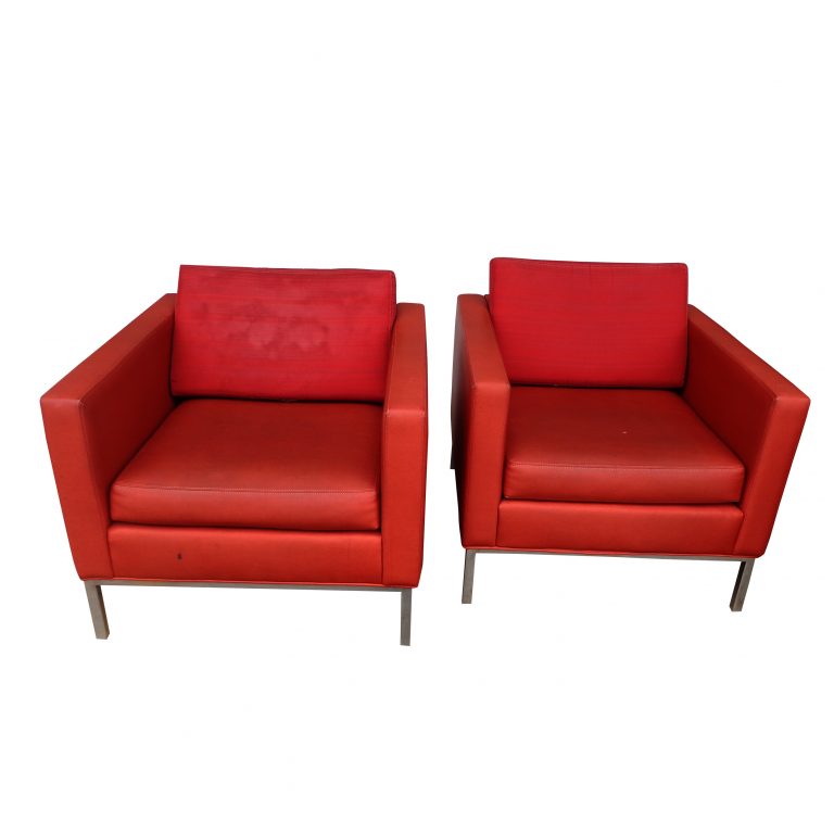 Pair of Red Lounge Chairs