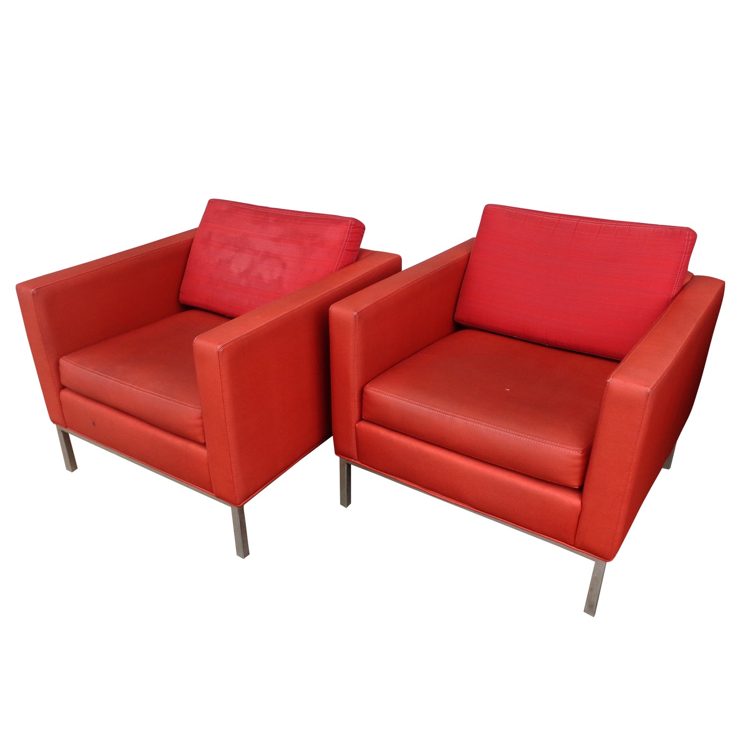 Pair of Red Lounge Chairs