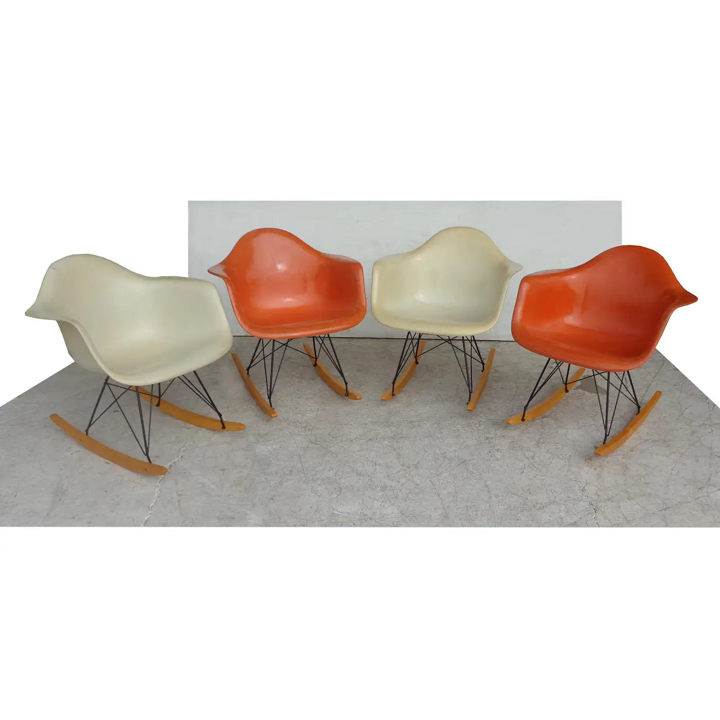 1 Herman Miller Parchment Shell Fiberglass RAR Rocker by Eames