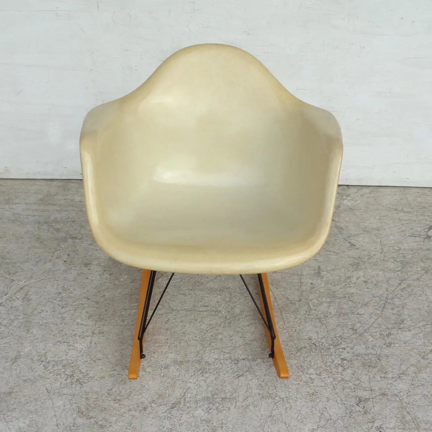 1 Herman Miller Parchment Shell Fiberglass RAR Rocker by Eames