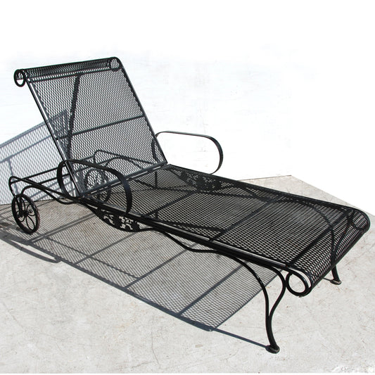 Woodard Style Wrought Iron Patio Chaise Lounge
