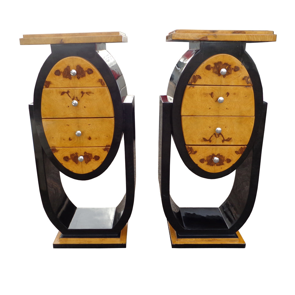 Set of Art Deco Style Nightstand Side Tables