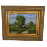 24.5x20.5 framed canvas oil painting artwork