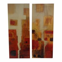 Pair of Wall Art Deco panels 14x36 vintage style