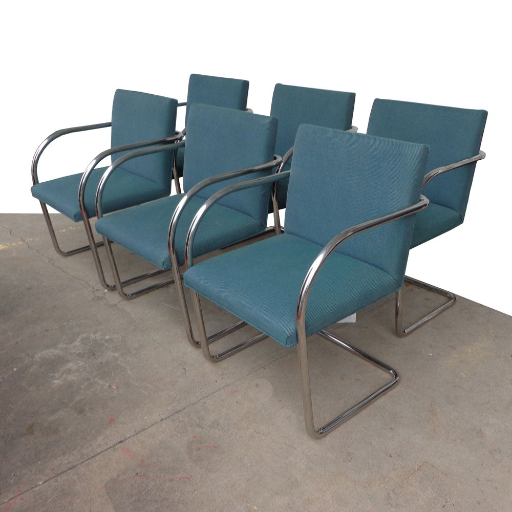 Set of Six Tubular Brno Chairs designed by Mies van der Rohe for Breuton
