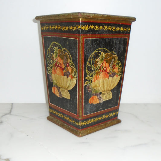 7.5 inch floral wood vase with rustic handcrafted design