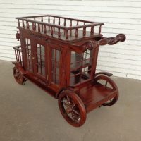 Mid Century 51″ Wine Bar Serving Cart