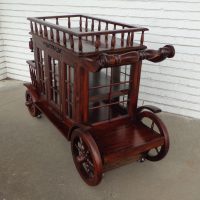 Mid Century 51″ Wine Bar Serving Cart