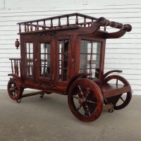 Mid Century 51″ Wine Bar Serving Cart