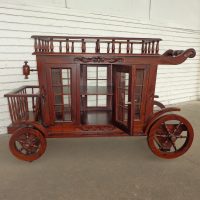 Mid Century 51″ Wine Bar Serving Cart