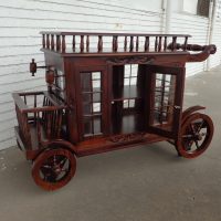 Mid Century 51″ Wine Bar Serving Cart