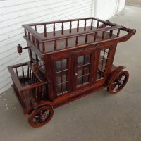 Mid Century 51″ Wine Bar Serving Cart